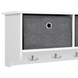 Perchero de pared Horsens con cajas de almacenamiento 100x20x30cm Blanco/Gris en.casa