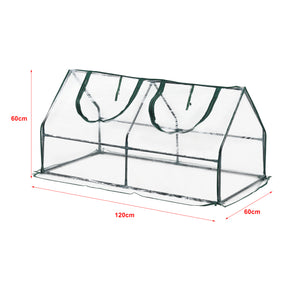 Mini invernadero Laubach 120x60x60cm película de PVC transparente [en.casa]