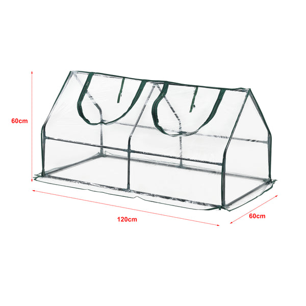 Mini invernadero Laubach 120x60x60cm película de PVC transparente [en.casa]
