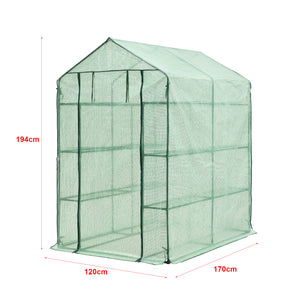 Invernadero Vale con estantes 120x170x194cm Verde [en.casa]