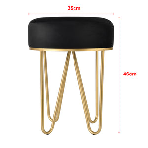 Taburete Runö Taburete tapizado hasta 100 kg Negro/Color latón [en.casa]