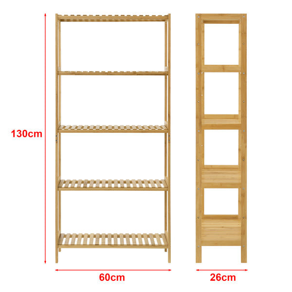 Estantería de bambú Karlskoga 60x26x130cm Madera natural [en.casa]