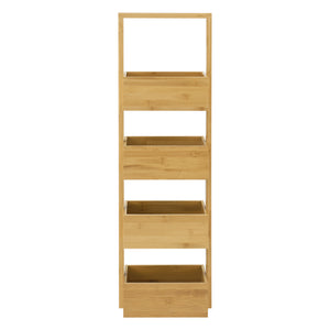 Estantería de baño Bardu con 4 compartimentos 28x16x88cm Bambú [en.casa]