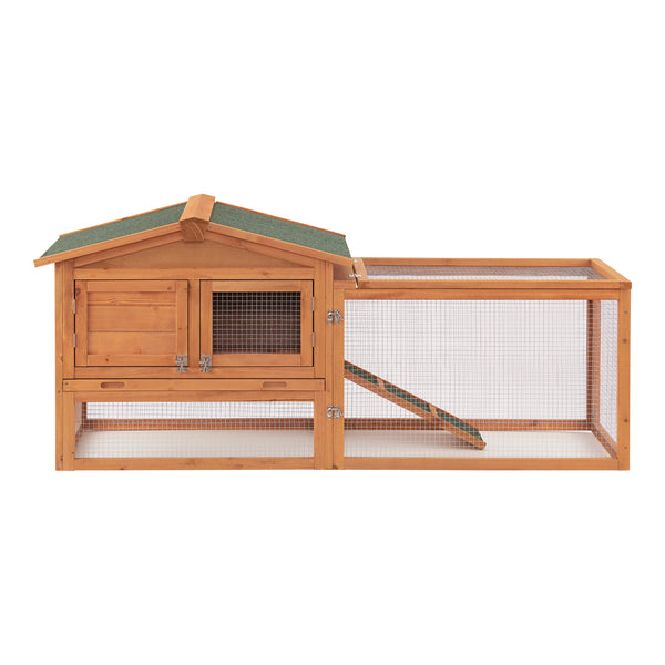 Casa de conejos Oberursel 68x156x52cm madera de abeto [en.casa]