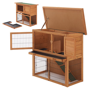 Casa para conejos Nidda 85x91,5x45cm madera de abeto [en.casa]
