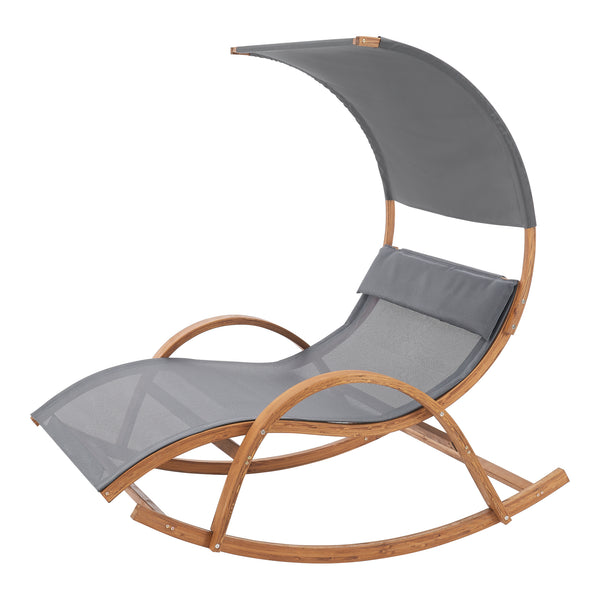 Tumbona columpio Kasos 181x135x190cm Gris oscuro [en.casa]