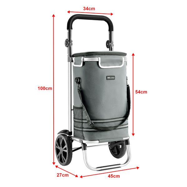 Carrito de compras Namborn 41 litros hasta 20 kg Gris oscuro [en.casa]
