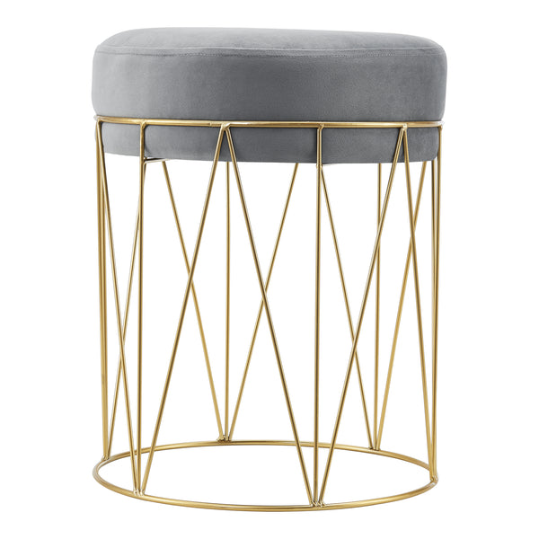 Taburete Melsele hasta aprox. 100 kg Gris/Color latón [en.casa]