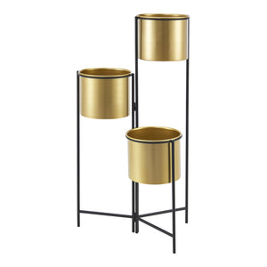 Soporte para plantas Haasdonk 3 piezas Negro color latón [en.casa]