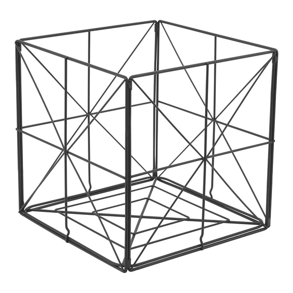 Cesta para periódicos Temse 40x40x40cm Metal Negro [en.casa]