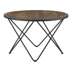 Mesa de centro Goskamark 80x50 cm estructura de acero tono de madera oscura [en.casa]