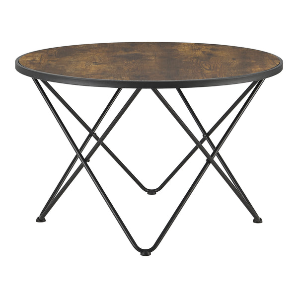 Mesa de centro Goskamark 80x50 cm estructura de acero tono de madera oscura [en.casa]