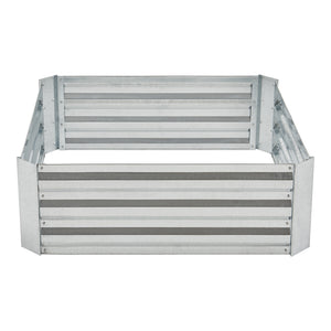 Parterre de plantas Barneveld 90x90x30cm Acero Plata [en.casa]