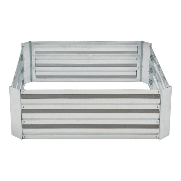 Parterre de plantas Barneveld 90x90x30cm Acero Plata [en.casa]