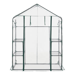 Invernadero Hoorn con estantes 140x73x195cm Transparente [en.casa]