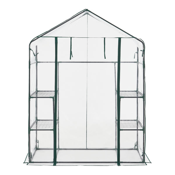 Invernadero Hoorn con estantes 140x73x195cm Transparente [en.casa]