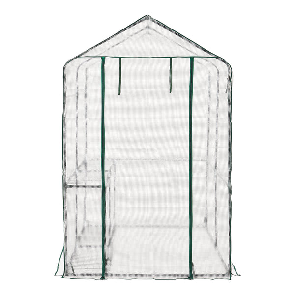 Invernadero Oosterhout con estantes 120x186x190cm Transparente [en.casa]