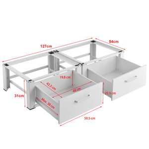 Estructura doble Heyen con 2 cajones Blanco [en.casa]