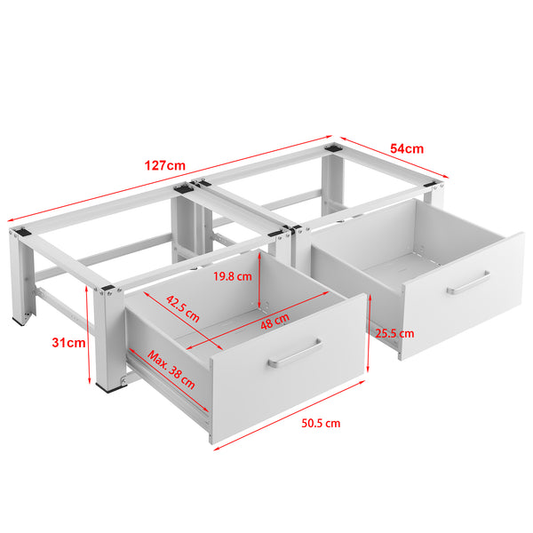 Estructura doble Heyen con 2 cajones Blanco [en.casa]