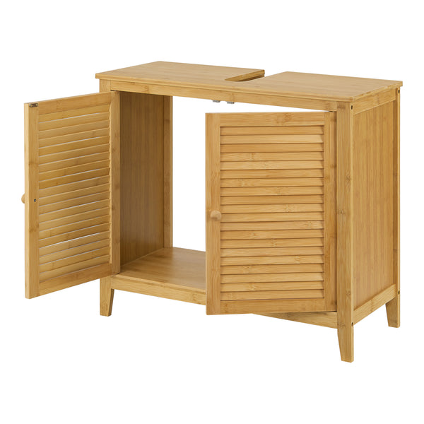 Mueble bajo lavabo de bambú Värmdö 60x67x30cm [en.casa]