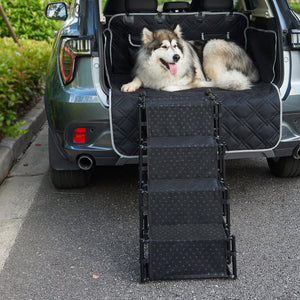 Escalera para perros Colchester de 4 niveles hasta 55 kg Metal/Poliéster [en.casa]