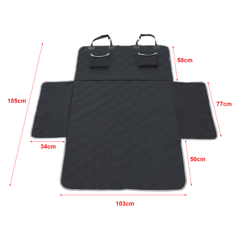 Esquema acotado Cubierta protectora para coche Wolverhampton 185 x 171 cm Protector de maletero Negro [en.casa]