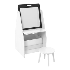 Mesa infantil con pizarra Ferrol 88x51x49 cm Blanco [en.casa]