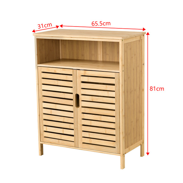 Armario de baño de bambú Eslöv 81x65,5x31 cm [en.casa]