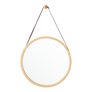 Espejo de pared de bambú Bykle redondo 38 cm [en.casa]