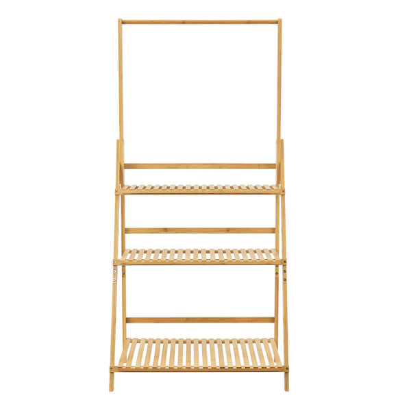 Escalera para plantas Brändö de 3 niveles 144 x 70 x 39,5 cm Bambú [en.casa]
