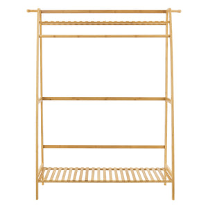 Perchero Föglö 139 x 100 x 40 cm Bambú Natural [en.casa]