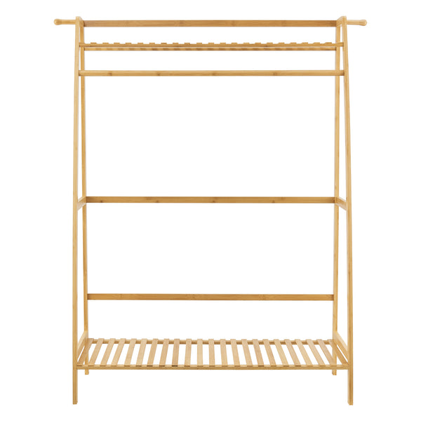 Perchero Föglö 139 x 100 x 40 cm Bambú Natural [en.casa]