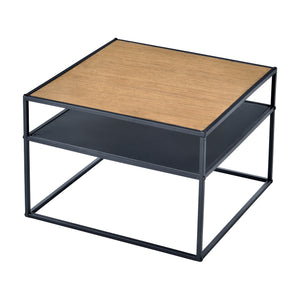 Mesa auxiliar Quinisut 40 x 55 x 55 cm aspecto madera/negro [en.casa]