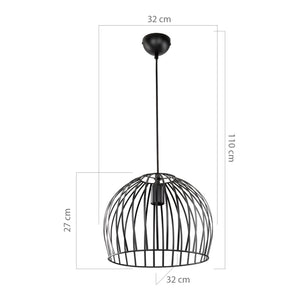 Lámpara colgante Blackpool E27 Metal Negro [lux.pro]