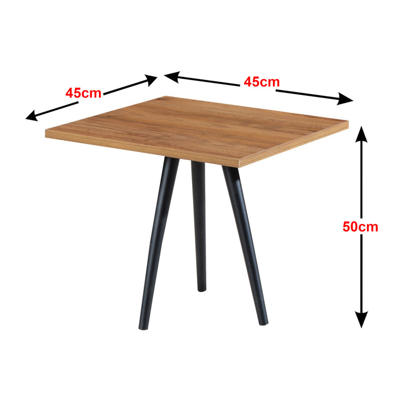 Esquema acotado Mesa de centro Ballerup 50 x 45 x 45 cm Negro / aspecto nogal [en.casa]