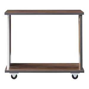 Mesa auxiliar Haarby con 4 ruedas 42x50x24 cm aspecto roble [en.casa]