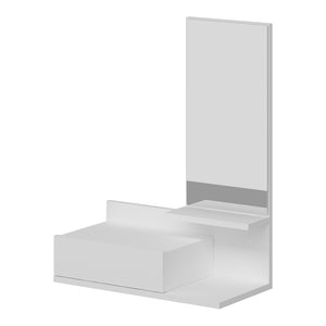 Estante de pared con espejo y cajón Gundsø Blanco [en.casa]