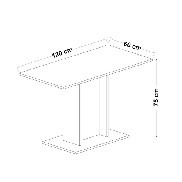 Mesa de comedor Galten para 4 personas Blanco [en.casa]