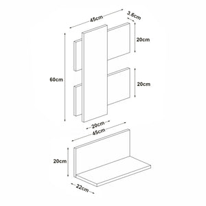 Estantería de pared Egtved con panel de pared efecto roble / antracita [en.casa]
