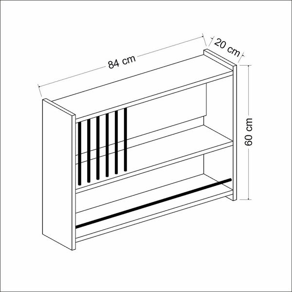 Estantería de pared Helsingør con 3 estantes Blanco [en.casa]