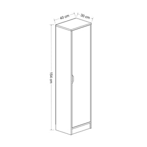 Armario de oficina Egvad con una puerta en aspecto nogal / blanco [en.casa]