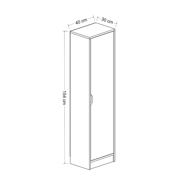 Armario de oficina Egvad con una puerta en aspecto nogal / blanco [en.casa]