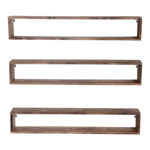 Estantería de pared Næstved en juego de 3 piezas Madera de pino, teñida [en.casa]