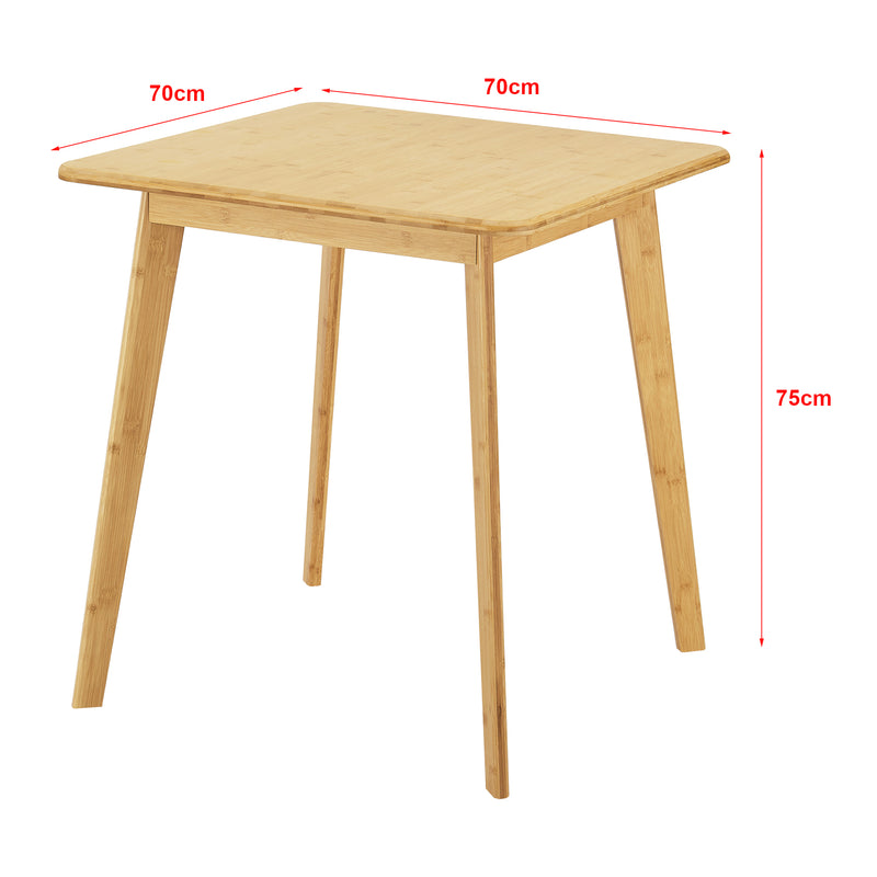 Esquema acotado Mesa de comedor Närpes para 2 personas Bambú 75x70x70 cm [en.casa]