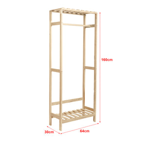 Perchero Løgumkloster 160x64x30 cm Madera de pino [en.casa]