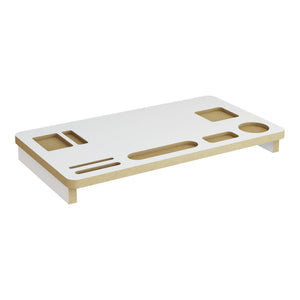 Soporte para monitor Tjele 54 x 30 x 7 cm Blanco [en.casa]