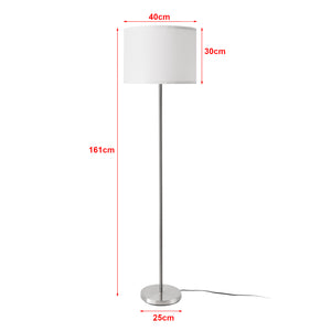 Lámpara de pie Tamworth E27 Plata Textil [lux.pro]