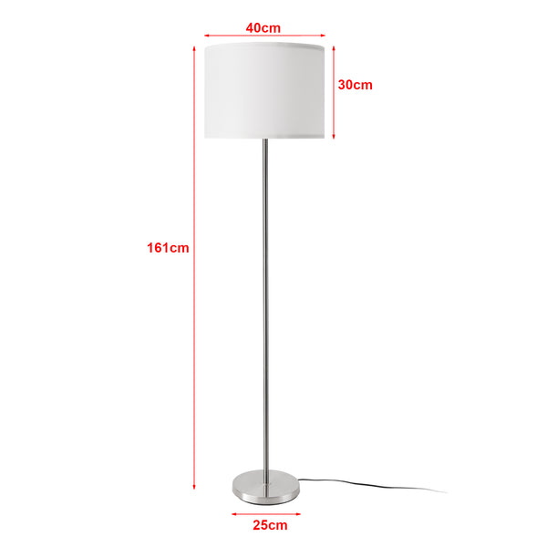 Lámpara de pie Tamworth E27 Plata Textil [lux.pro]