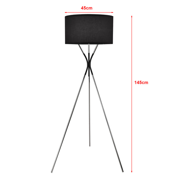 Lámpara de pie Athlone Plata/Negro [lux.pro]