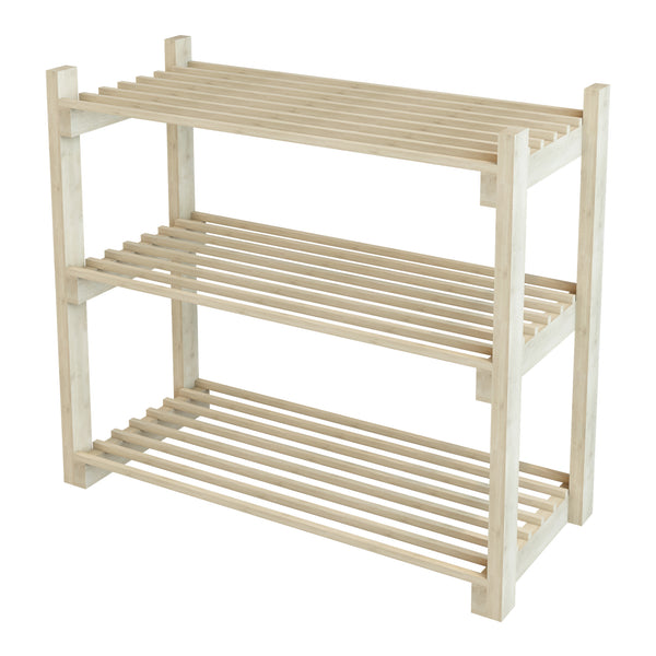 Estantería para zapatos Them con 3 estantes de madera de pino [en.casa]
